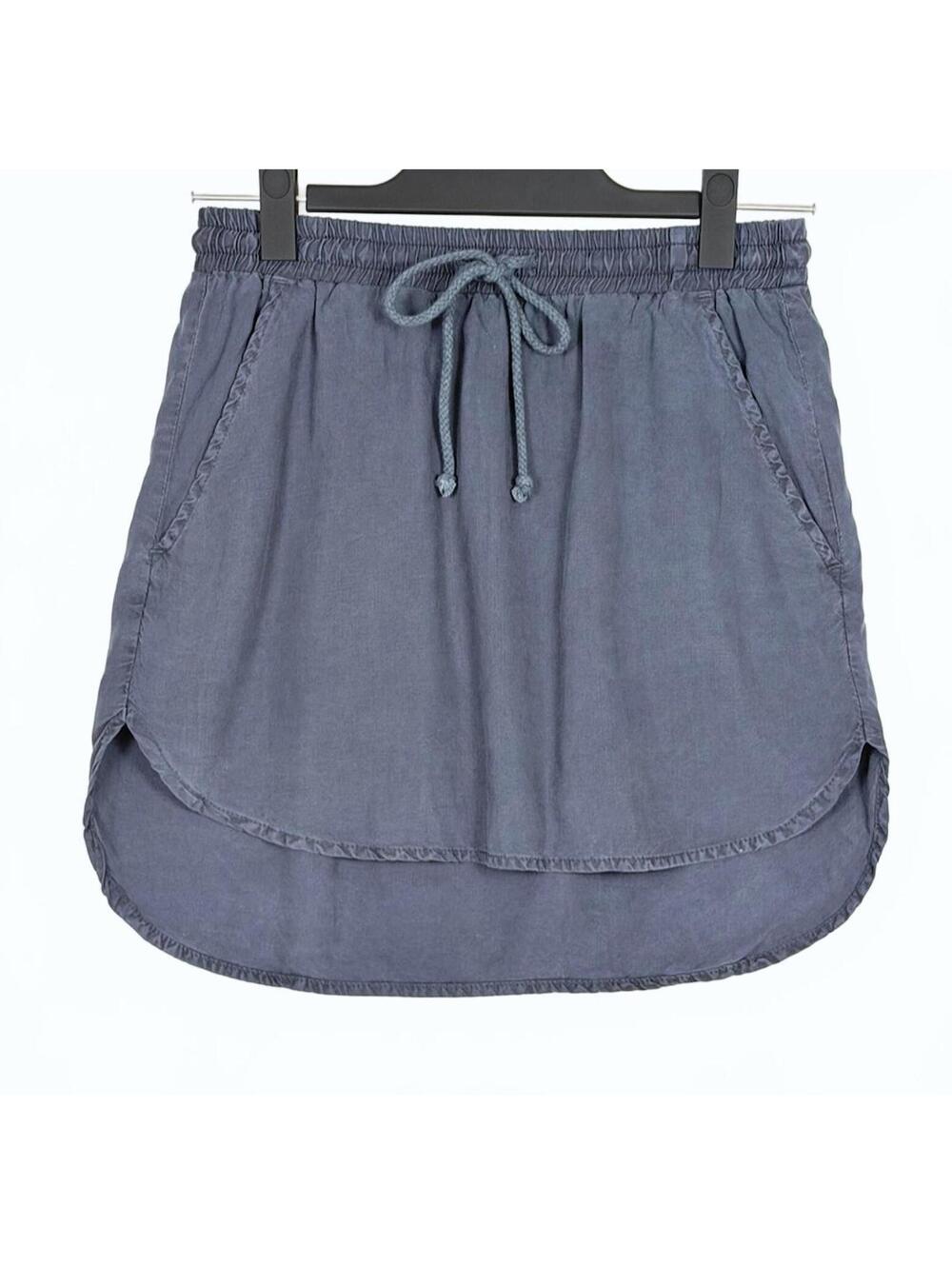 BELLA‎ DAHL Tencel Drawstring Mini Skirt Indigo Blue Size XS